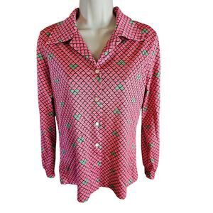 Vintage 90s mister reno of California rare retro neon pink green snakeskin top M
